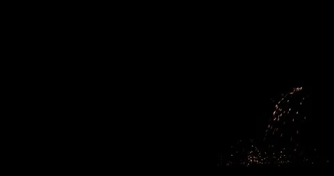 Orange Sparks Falling Energy Source Spot Against Black Screen Layer Vídeo Stock 330830355