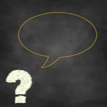 Orange speech bubble on black chalkboard Stock-Illustration