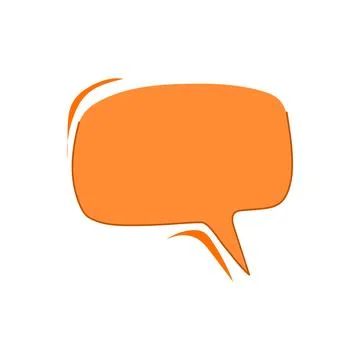 Orange speech bubble for communication and ideas Illustrazione stock