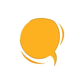 Orange speech bubble with communication concept Illustrazione stock