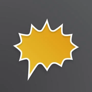 Orange speech bubble for scream at rounded barbed shape Stock Illustration