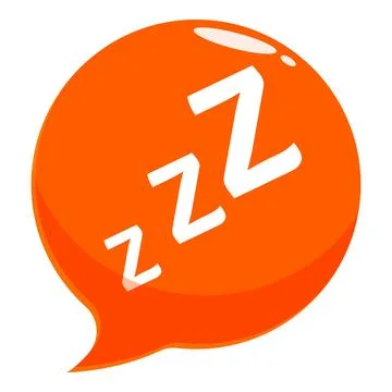 Orange speech bubble showing three zzz letters for sleep 스톡 일러스트
