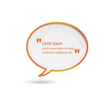 Orange speech bubbles isolated on white background Illustrazione stock