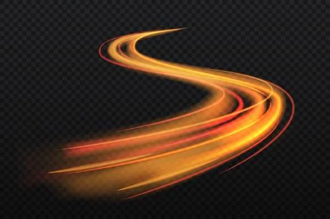 Orange speed effect. Motion and magic, luminosity. Futuristic way and space Stock Illustration