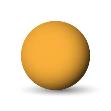 Orange sphere, ball or orb. 3D vector object with dropped shadow on white Stock Illustration