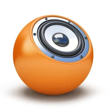 Orange sphere speaker Stock Illustration