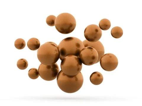 Orange spheres isolated on white background Stock Illustration