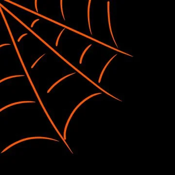 Orange Spider Web Lines on a Black Halloween Background Stock Illustration