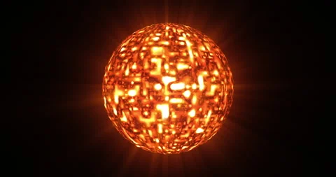 An orange spinning magic sphere Stock Footage 271381207