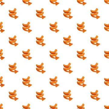 Orange spiral arrows repeating seamless pattern background Stock Illustration