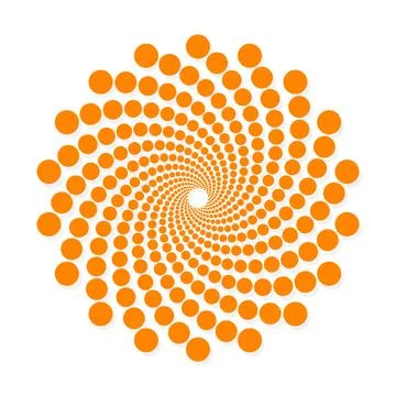 Orange Spiral of Concentric Circles Stock Illustration