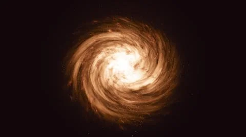 Orange Spiral Galaxy in deep spcae.Sphere Systems 3D rendering Stock Photos
