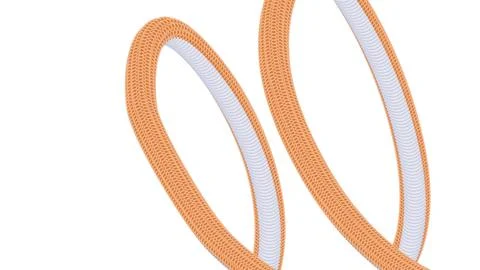 Orange spiral loop with snake skin texture Stock Illustration