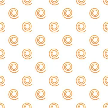 Orange spiral pattern repeating on white background Stock Illustration