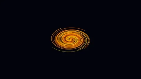 Orange Spiral Silk Ribbons on Black Background Stock Footage 340986909