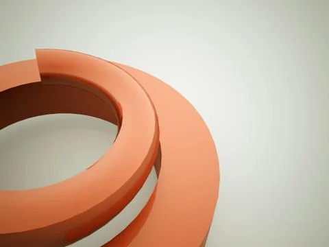 Orange spiral spring concept rendered on white background 스톡 일러스트