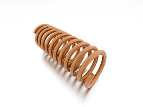 Orange spiral string rendered isolated on white background Stock Illustration