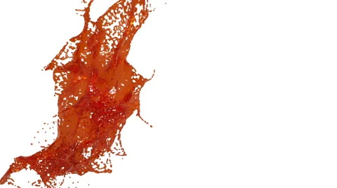 Orange splash. big spilling in slow motion. juice Stock Footage