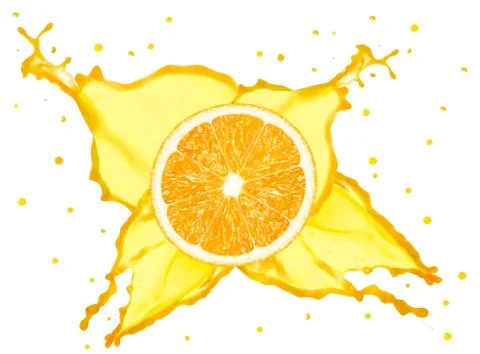 Orange splash isolated on a white background Stock Photos