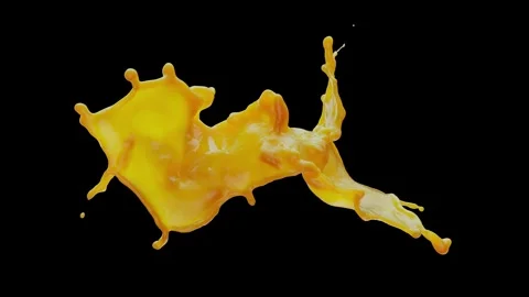 Orange splash juice stream Stock Footage 277760155