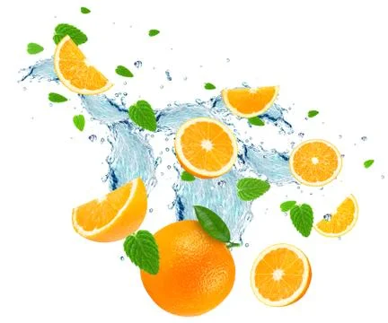 Orange splash Stock Photos