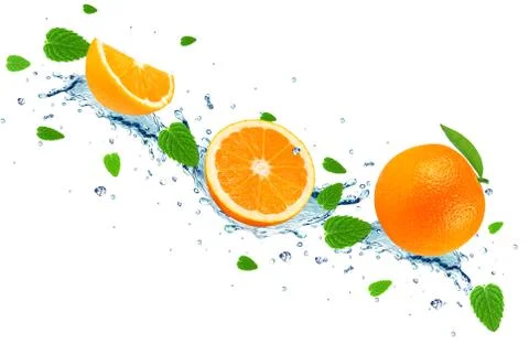 Orange splash Stock Photos