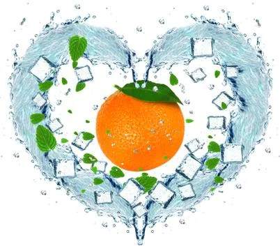 Orange splash Stock Photos