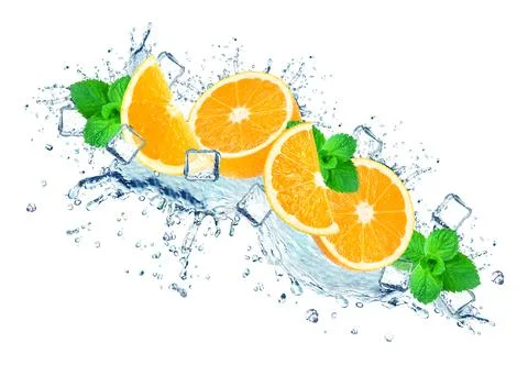 Orange splash Stock Photos