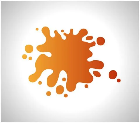 An orange splash, Stain with droplets Stock Illustration