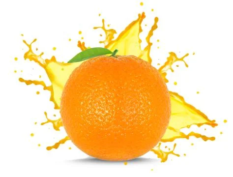 Orange splash on white background Stock Photos