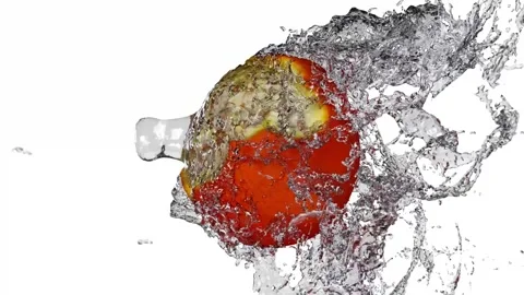 Orange Splash on White Background (Super Slow Motion) Stock Footage 146617651