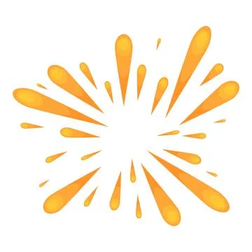 Orange splashing liquid exploding creating a sunburst effect 스톡 일러스트
