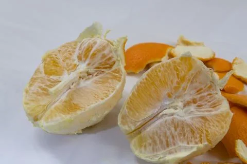 Orange split in half Stock Photos