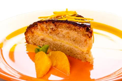 Orange sponge cake Stock Photos