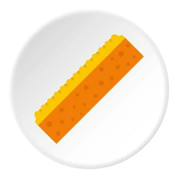 Orange sponge for cleaning icon circle Stock Illustration