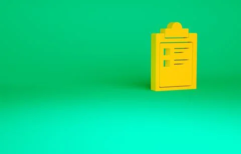 Orange Sport training program or fitness plan icon isolated on green backgrou Ilustración de archivo