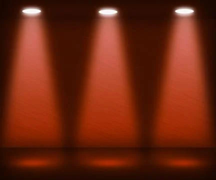 Orange spotlight room Stock Illustration
