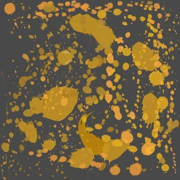 Orange spots splattered on a gray background Stock Illustration
