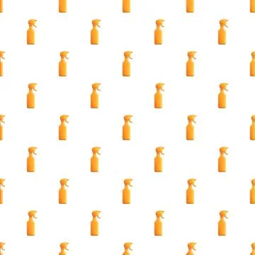 Orange spray bottles creating seamless summer skincare pattern 库存插图