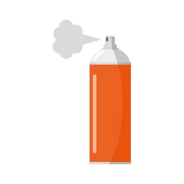 Orange Spray Can with Spray Effect Stock Illustration