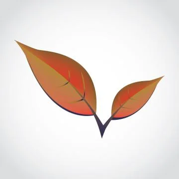 Orange spring leafs - isolated illustration Stock Illustration