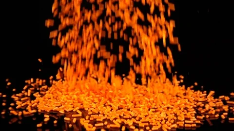 Orange Sprinkles falling in slow motion. 库存影片 88615653