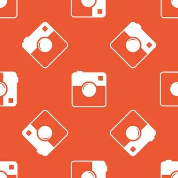 Orange square camera pattern イラスト素材