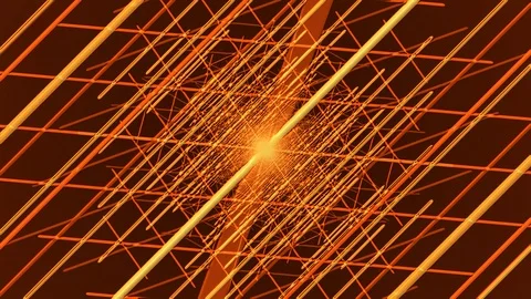 Orange Square of Lines Zoom Stock Footage 100686309