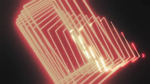 Orange Square Shape Lights Animation  Stock Footage 237793899