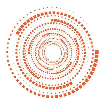 Orange Square Spiral Pattern Abstract Background With Concentric Circles And Stock Illustration
