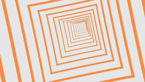 Orange Square Tunnel Loop for Retro Futuristic Stage Visual Stock Footage 347137953