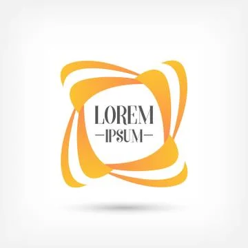 Orange square unity abstract logo design template Stock Illustration
