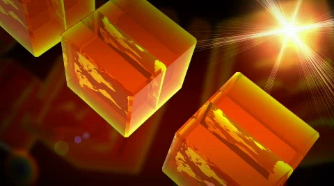 ORANGE SQUARES and WORLD MAP Stock Footage 852280