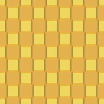 Orange squares on yellow seamless background. Stock Illustration